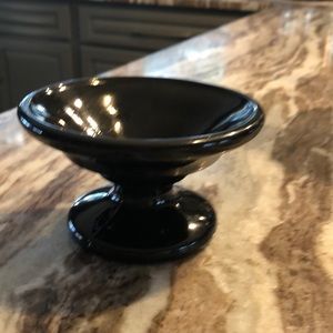 Black milk glass candle holder